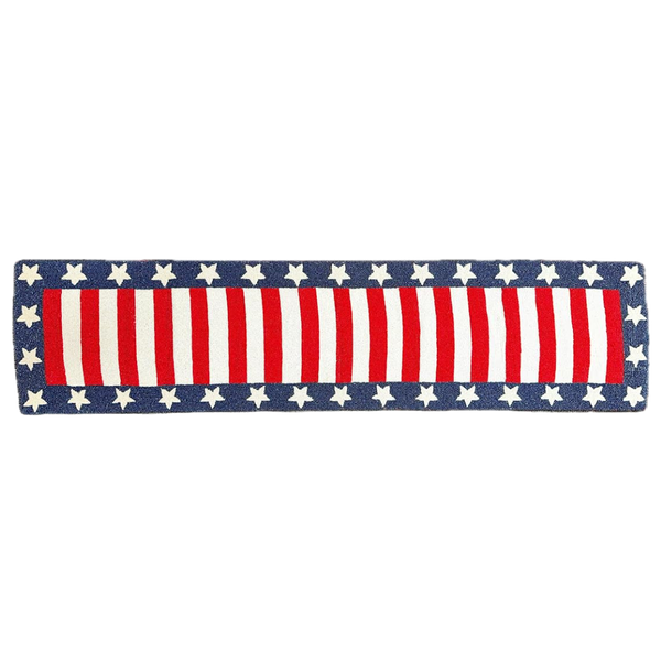 USA Flag Beaded Table Runner 13" x 54"
