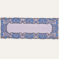 Beaded Table Runner - White Blue 54" x 13"