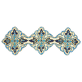 Beaded Table Runner - Blue White 54" x 13"