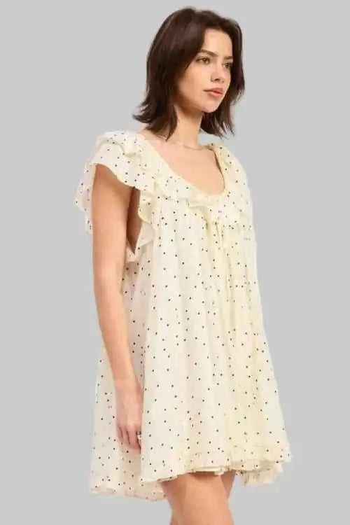 Ruffled Tie Front BabyDoll Romper Eco My Home romper Salty Season LLC ecomyhome.store United States