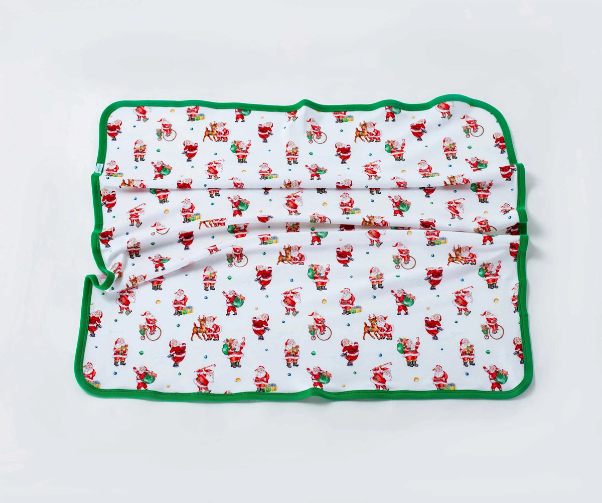 Santa Claus is Coming to Town Organic Cotton Christmas Baby Blanket Eco My Home Blanket Nola Tawk ecomyhome.store United States