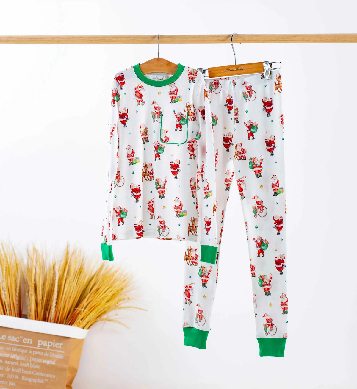 Santa Claus is Coming to Town Organic Cotton Christmas Kids Pajamas Eco My Home Pajama Set Nola Tawk ecomyhome.store United States