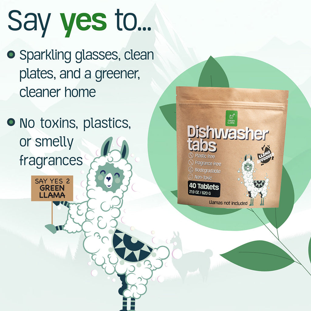 Green Llama Dishwasher Tabs: 100% Plastic-Free & EWG Verified™