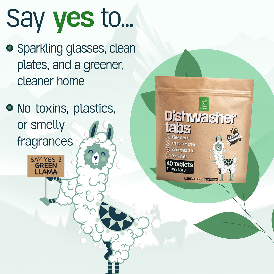 Green Llama Dishwasher Tabs: 100% Plastic-Free & EWG Verified™