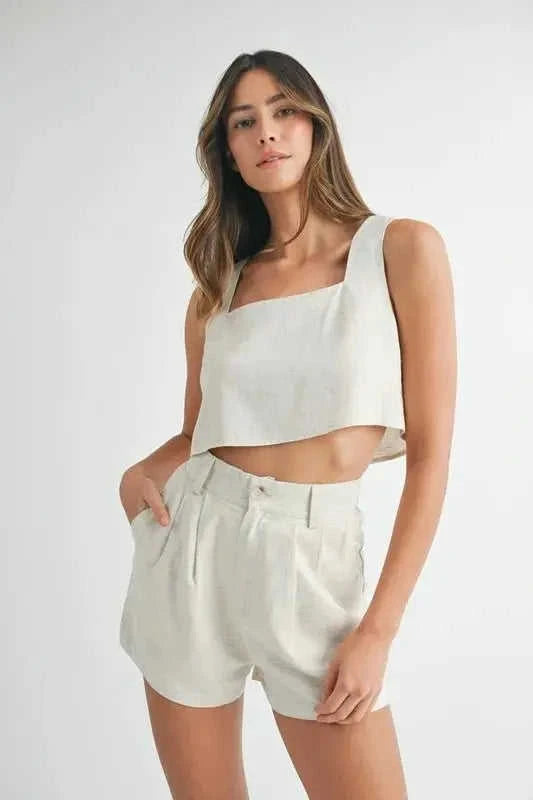 Sleeveless Crop Top & Matching Shorts Set Eco My Home top and short set Salty Season LLC ecomyhome.store United States