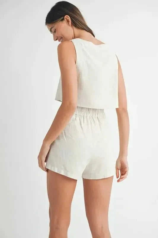 Sleeveless Crop Top & Matching Shorts Set Eco My Home top and short set Salty Season LLC ecomyhome.store United States