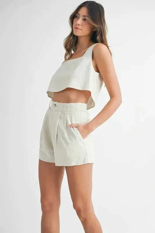 Sleeveless Crop Top & Matching Shorts Set Eco My Home top and short set Salty Season LLC ecomyhome.store United States