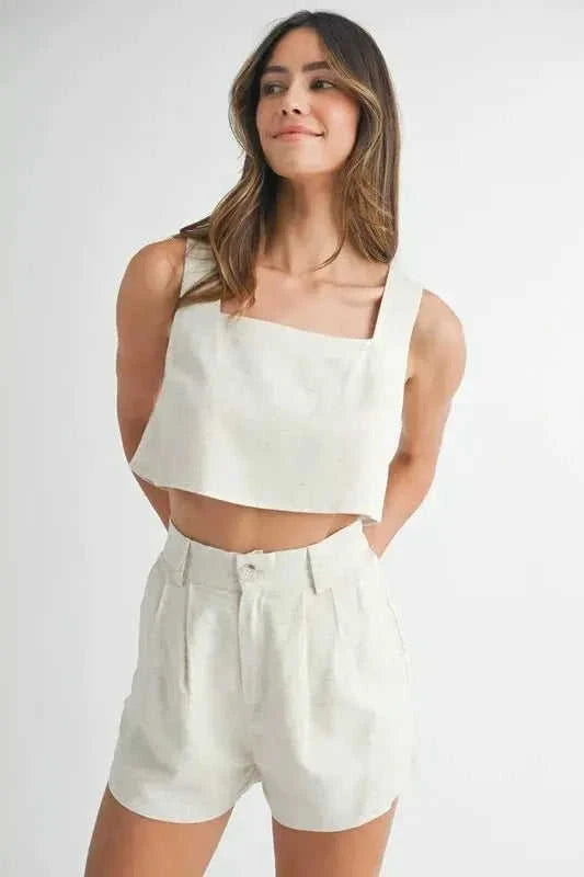 Sleeveless Crop Top & Matching Shorts Set Eco My Home top and short set Salty Season LLC ecomyhome.store United States