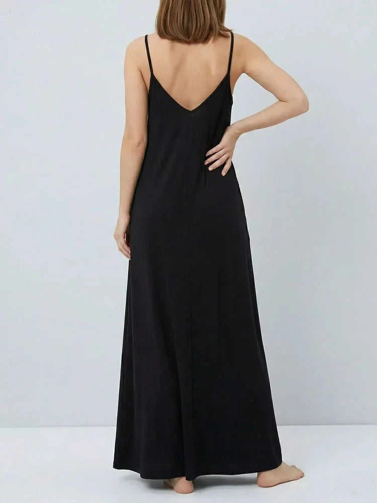 Sleeveless V-Neck Maxi Dress with Pockets Eco My Home Dress Salty Season LLC ecomyhome.store United States