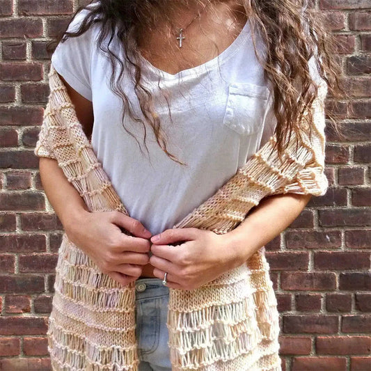 Spring Vibes Shawl Knit Kit Eco My Home Kits Darn Good Yarn ecomyhome.store United States