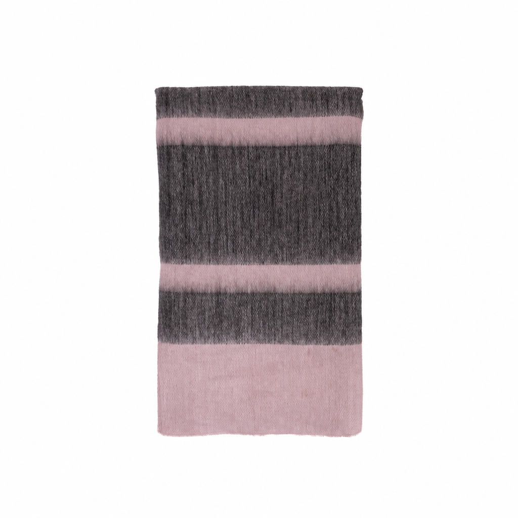 Handwoven Alpaca Throw Blanket | Pink & Charcoal | Kallpa Collection