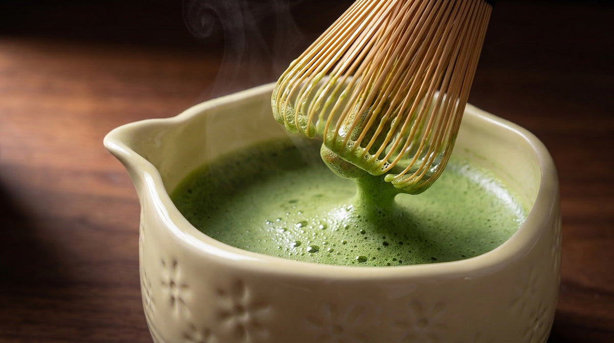 Matcha Whisk Set — Bamboo Chasen + Ceramic Chawan Gift Set