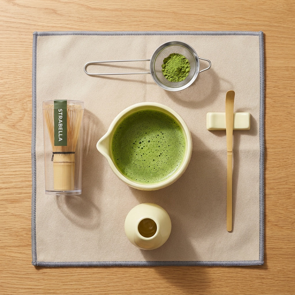 Matcha Whisk Set — Bamboo Chasen + Ceramic Chawan Gift Set