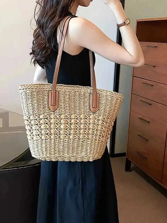 Straw Shoulder Bag - Handwoven Summer Purse for Effortless Style Eco My Home Bags, Straw Bags Salty Season LLC ecomyhome.store United States