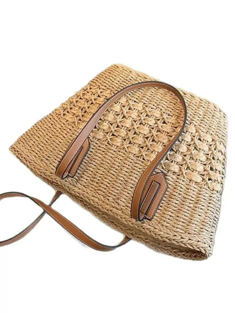 Straw Shoulder Bag - Handwoven Summer Purse for Effortless Style Eco My Home Bags, Straw Bags Salty Season LLC ecomyhome.store United States