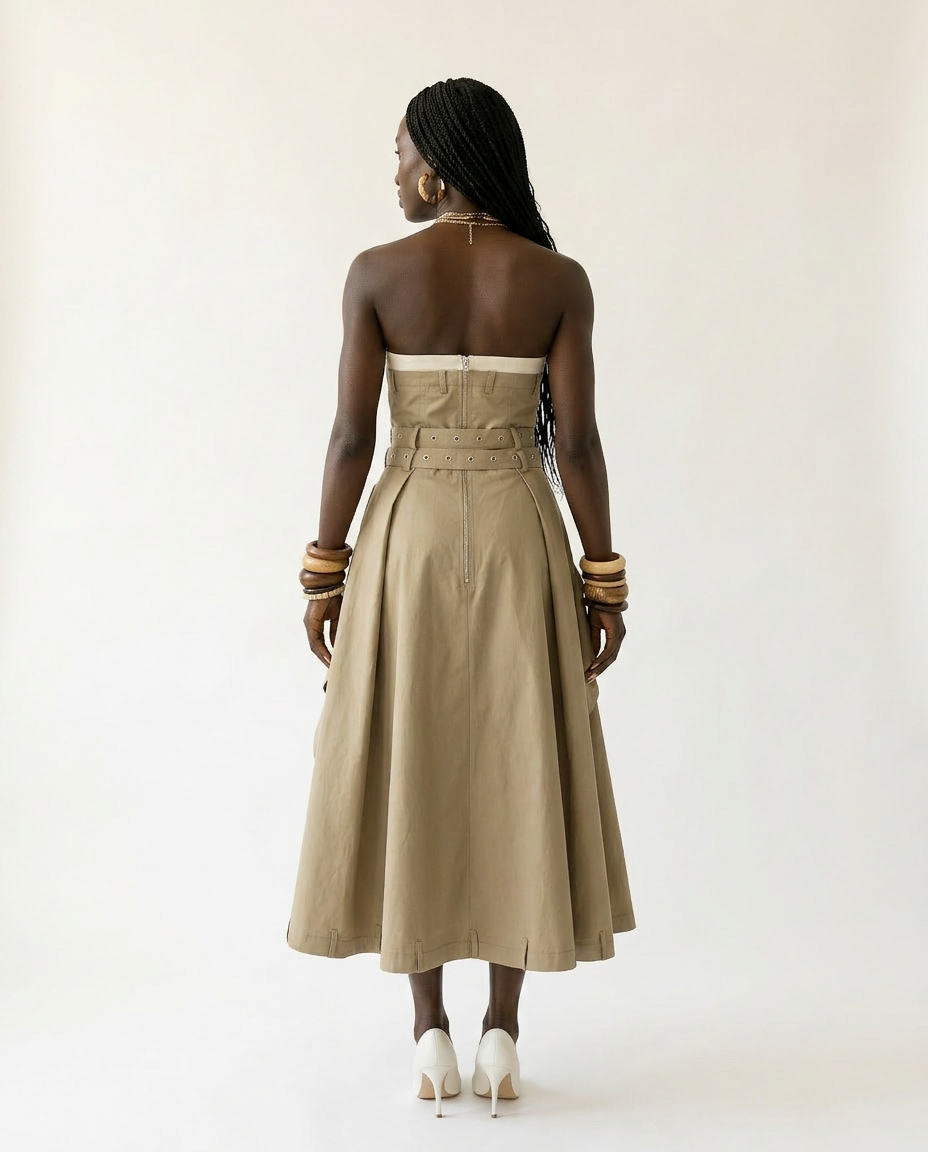 Audacious Strapless Belted Maxi Dress