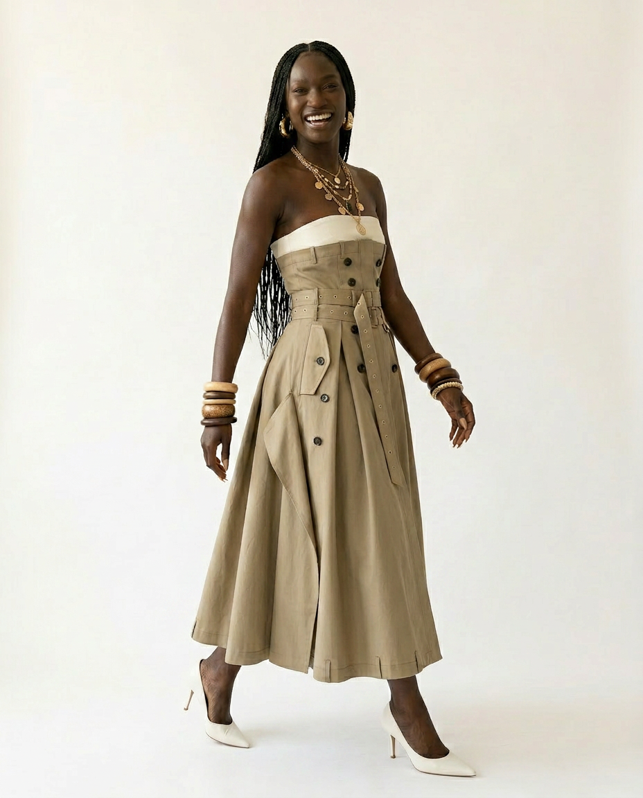 Audacious Strapless Belted Maxi Dress