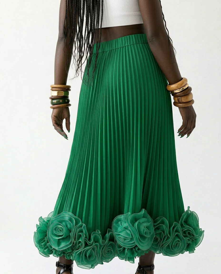 Radiant Pleated Floral Maxi Skirt