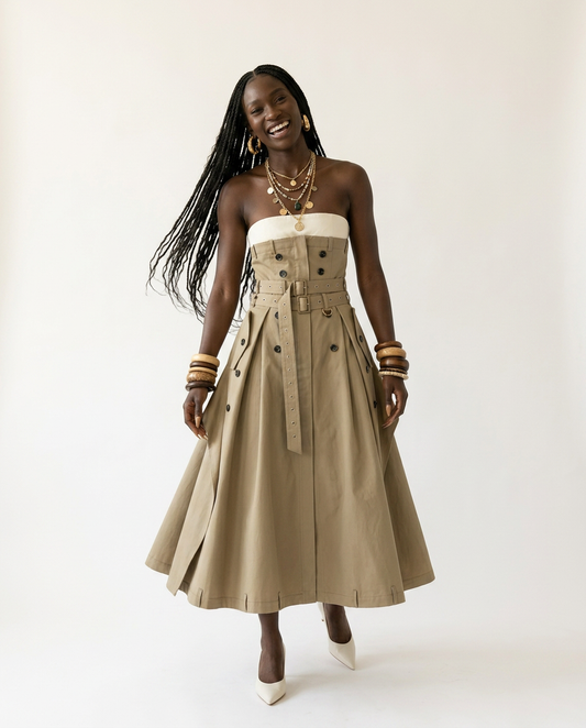 Audacious Strapless Belted Maxi Dress