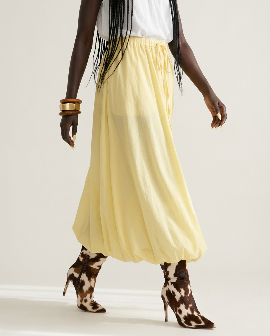 Radiant A-Line Polyester Maxi Skirt