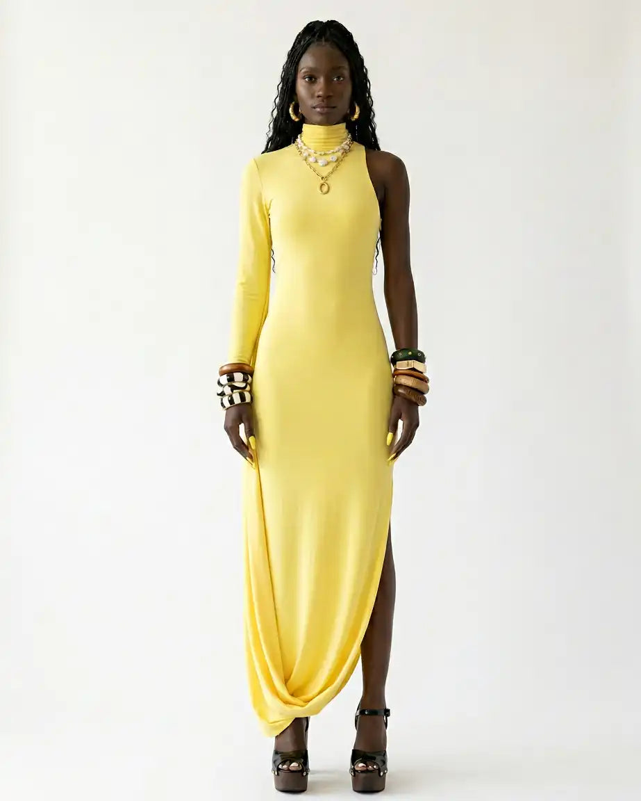 Radiant High Neck Maxi Dress