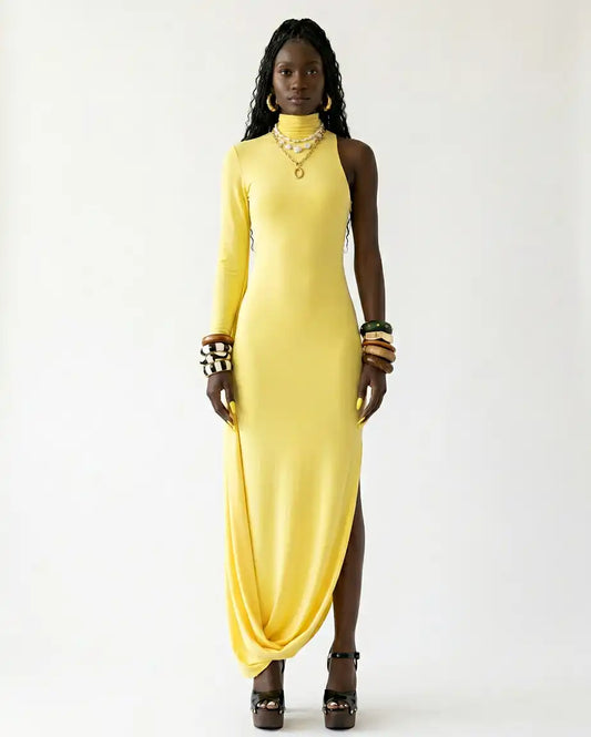 Radiant High Neck Maxi Dress