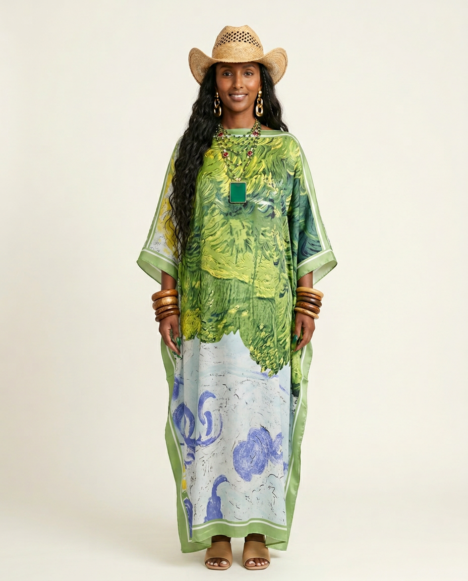 Wanderlust Printed Oversized Kaftan