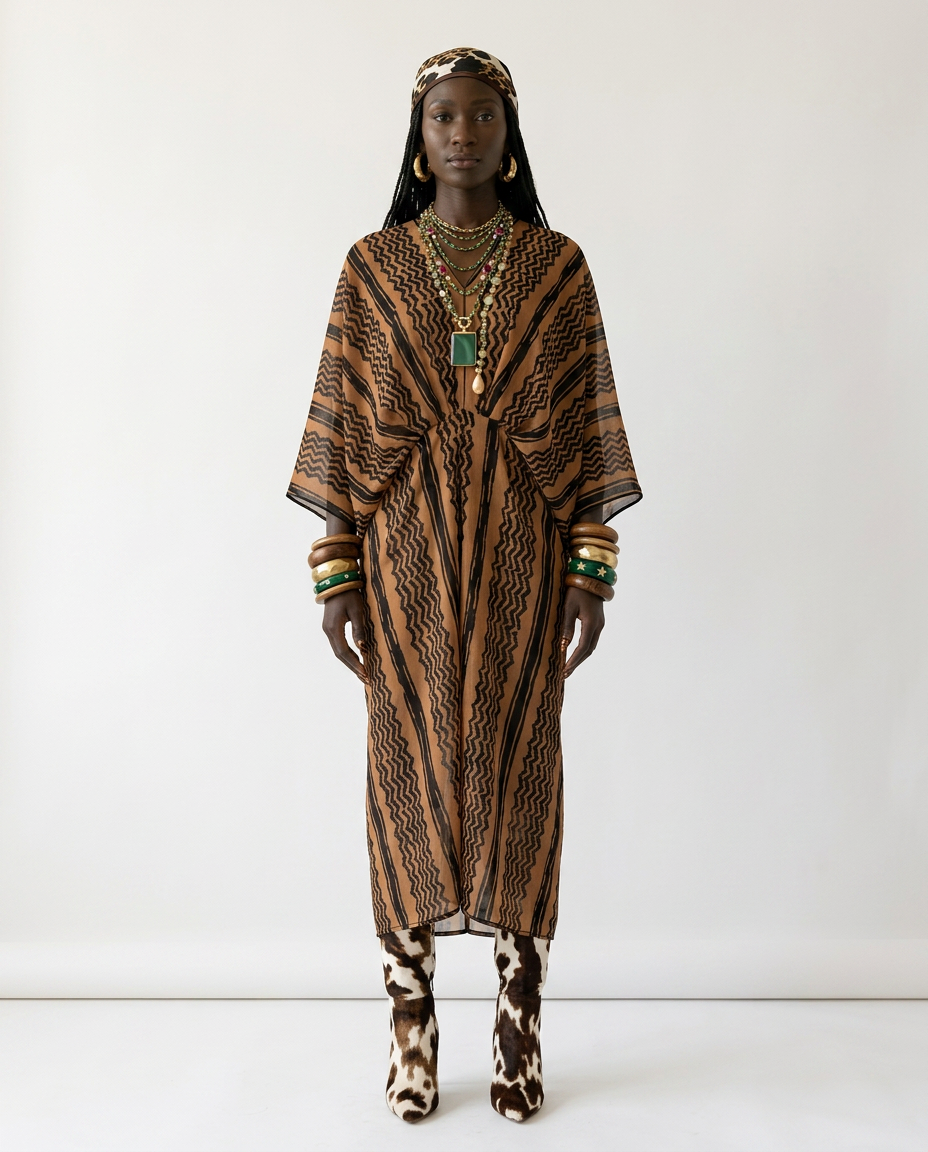 Wanderlust Printed Vacation Kaftan