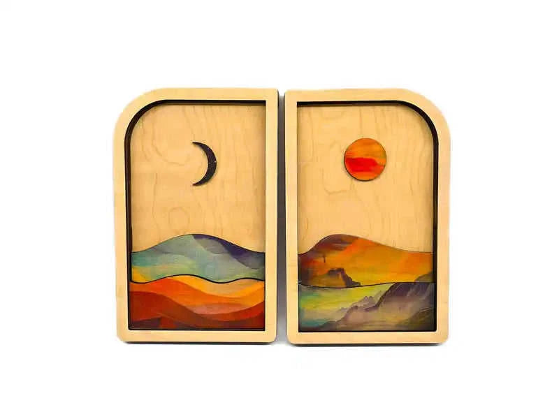Sun and Moon Wall Art | Handmade Wooden Celestial Decor Eco My Home Wall Art PRW Made ecomyhome.store United States