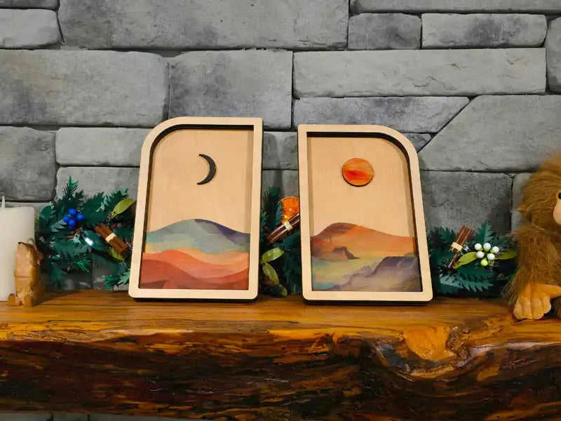 Sun and Moon Wall Art | Handmade Wooden Celestial Decor Eco My Home Wall Art PRW Made ecomyhome.store United States
