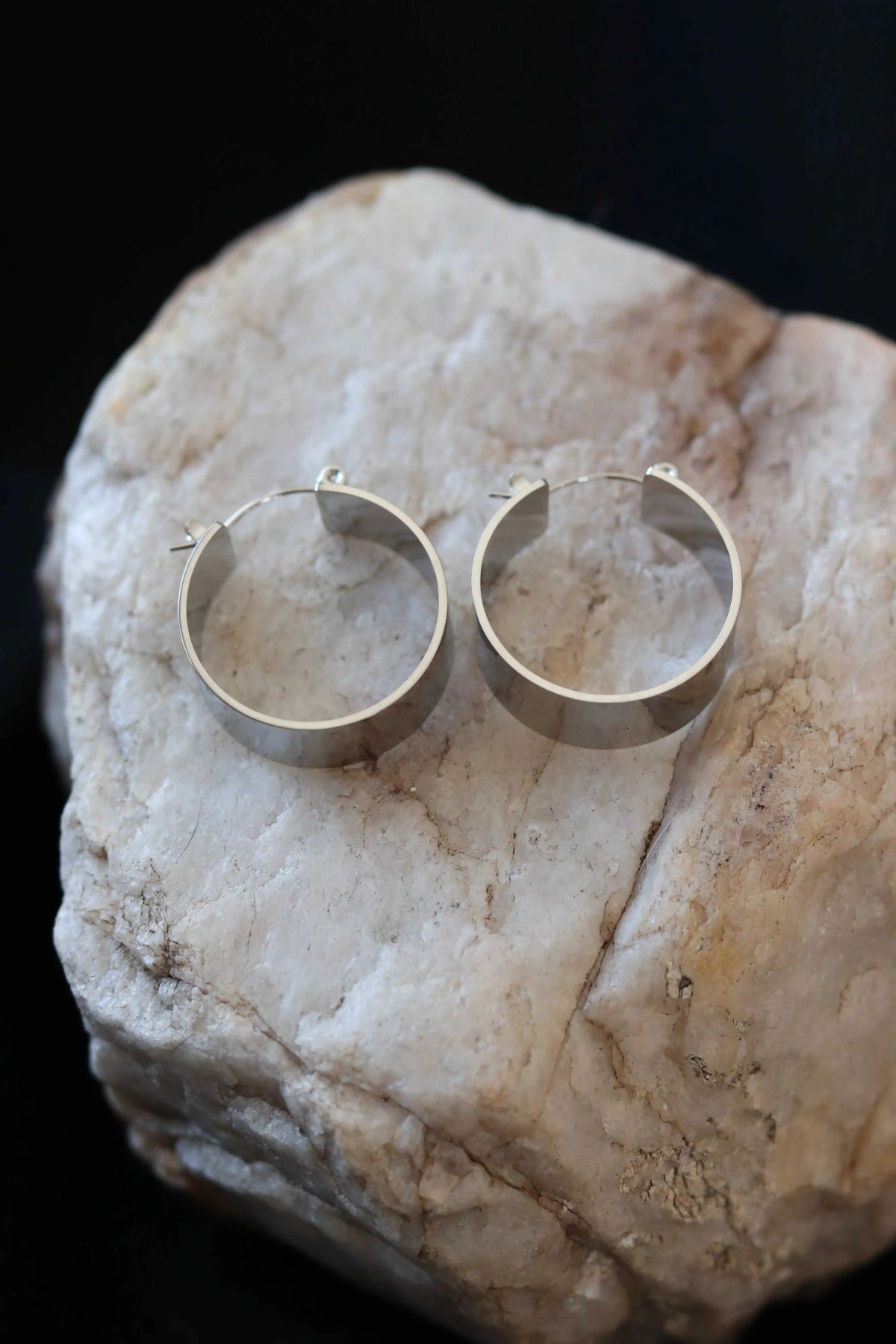 Talia Hoops - Thick Silver Hoop Earrings – 18K Gold Plated Stainless Steel Waterproof Hoops Eco My Home  cedarandcypress ecomyhome.store United States