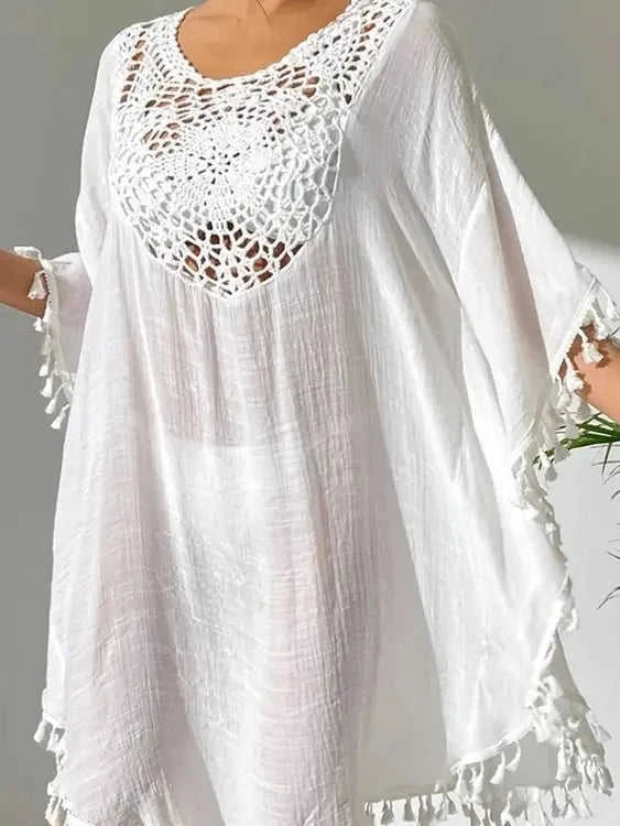 Tassel Cutout Cover-Up Dress for Effortless Summer Style Eco My Home Dresses Salty Season LLC ecomyhome.store United States