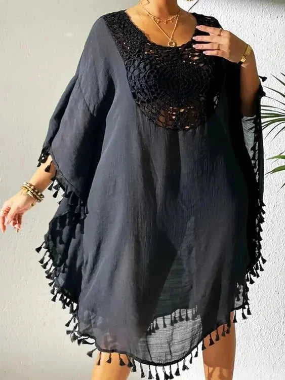 Tassel Cutout Cover-Up Dress for Effortless Summer Style Eco My Home Dresses Salty Season LLC ecomyhome.store United States