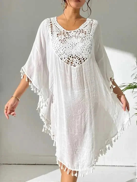 Tassel Cutout Cover-Up Dress for Effortless Summer Style Eco My Home Dresses Salty Season LLC ecomyhome.store United States