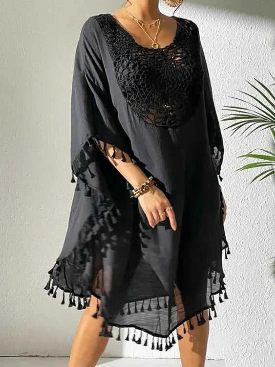 Tassel Cutout Cover-Up Dress for Effortless Summer Style Eco My Home Dresses Salty Season LLC ecomyhome.store United States