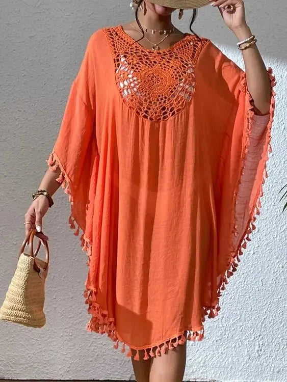 Tassel Cutout Cover-Up Dress for Effortless Summer Style Eco My Home Dresses Salty Season LLC ecomyhome.store United States