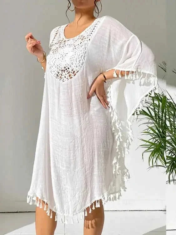 Tassel Cutout Cover-Up Dress for Effortless Summer Style Eco My Home Dresses Salty Season LLC ecomyhome.store United States