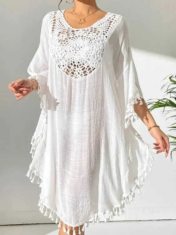 Tassel Cutout Cover-Up Dress for Effortless Summer Style Eco My Home Dresses Salty Season LLC ecomyhome.store United States