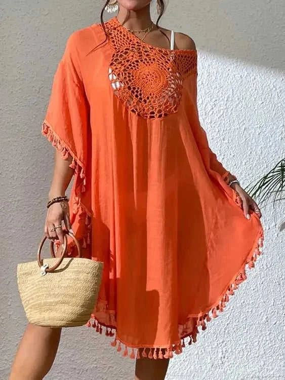 Tassel Cutout Cover-Up Dress for Effortless Summer Style Eco My Home Dresses Salty Season LLC ecomyhome.store United States