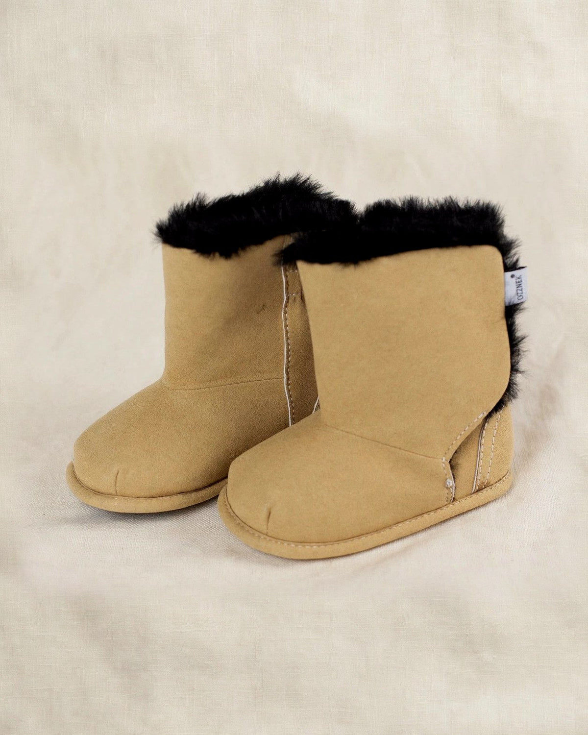 Brown Faux-Fur Barefoot Boot Topper | Ozznek Removable Sole Shoes