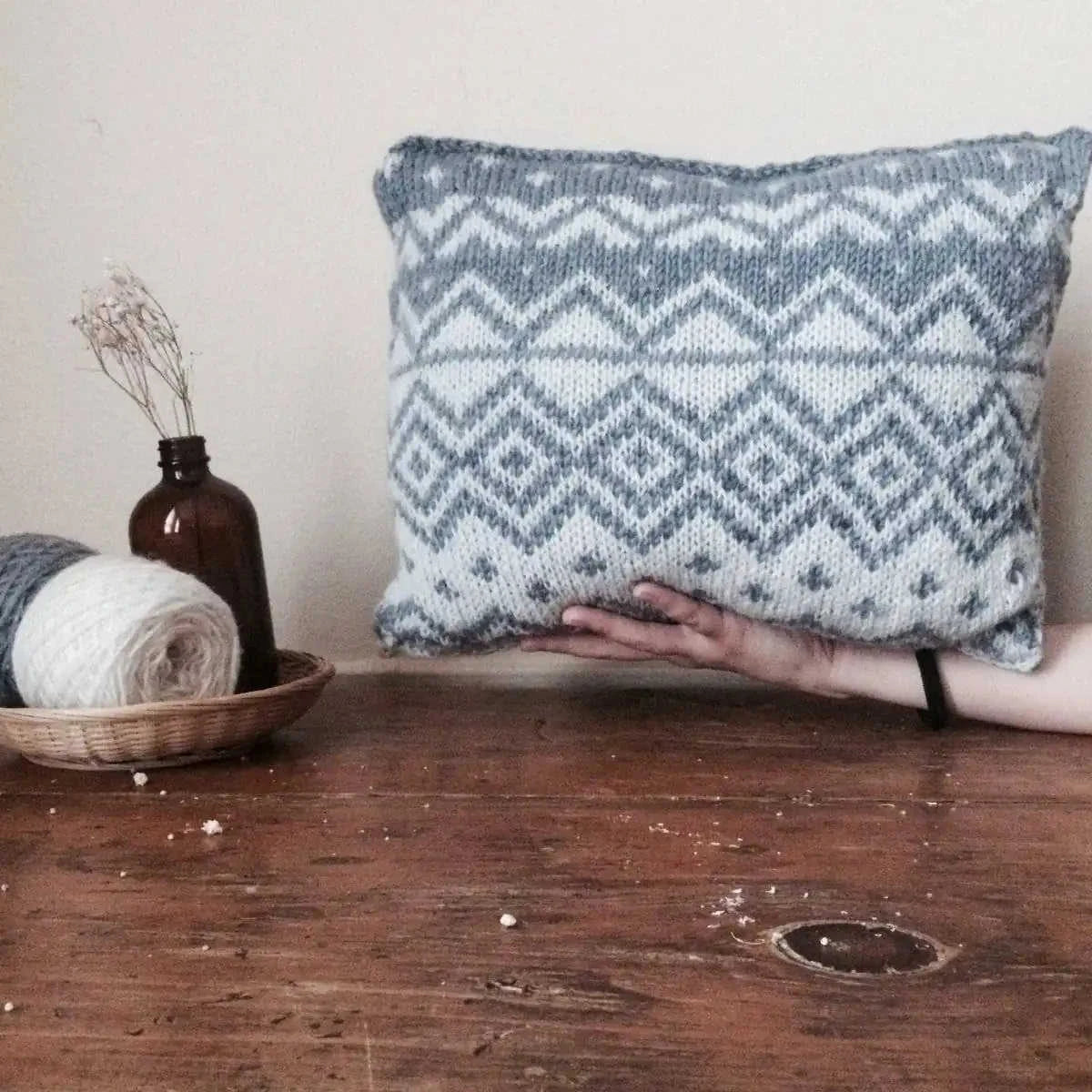 The Bjerge Pillow Knit Kit Eco My Home Kits Darn Good Yarn ecomyhome.store United States