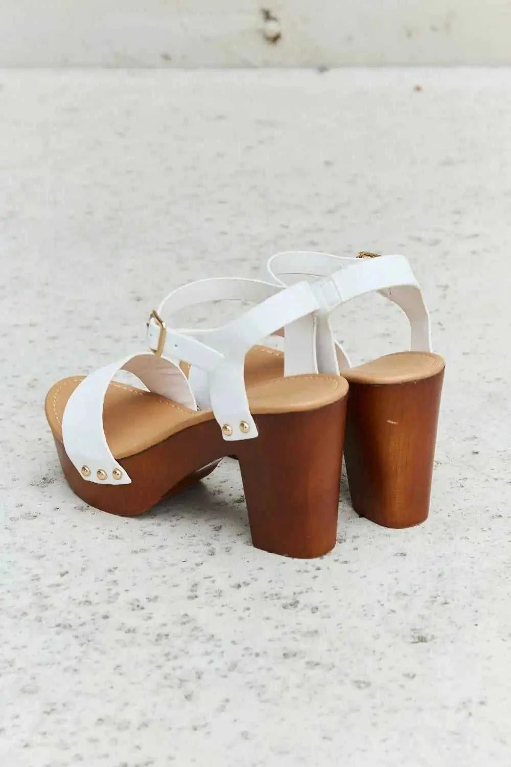 Time After Time Wooden Platform Strap Heels Eco My Home Sandals Salty Season LLC ecomyhome.store United States