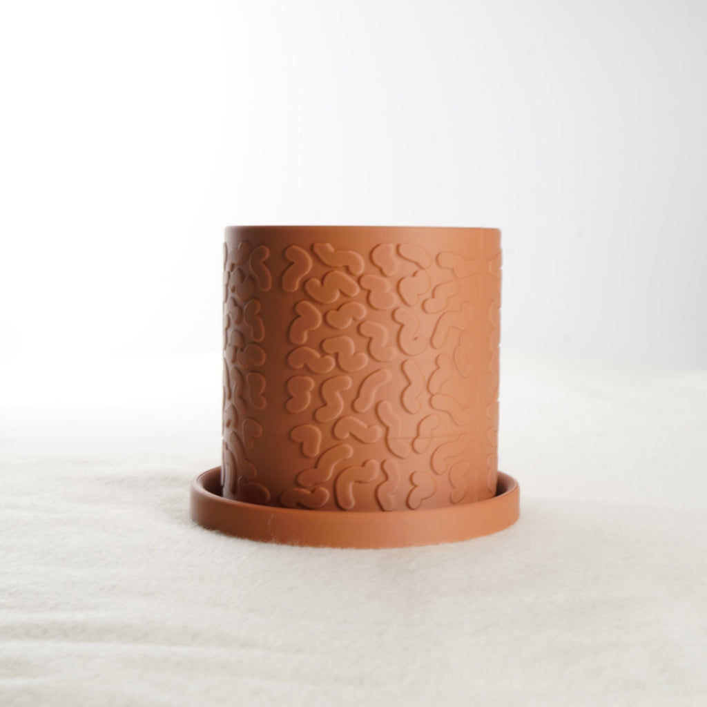 Tiny Squiggle Cheetah Planter Pot, With Drainage & Drip Tray