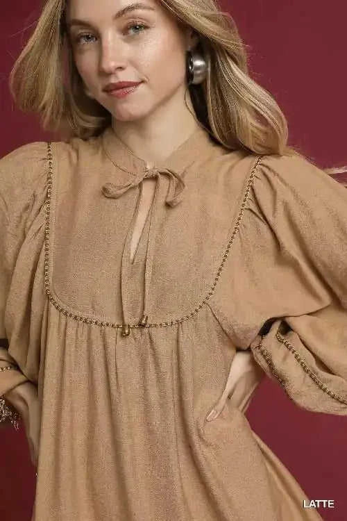 Umgee Boho Mini Dress with Trim Detail - Perfect Peasant Style for Any Occasion Eco My Home Dress Salty Season LLC ecomyhome.store United States