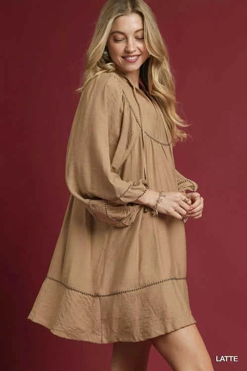 Umgee Boho Mini Dress with Trim Detail - Perfect Peasant Style for Any Occasion Eco My Home Dress Salty Season LLC ecomyhome.store United States