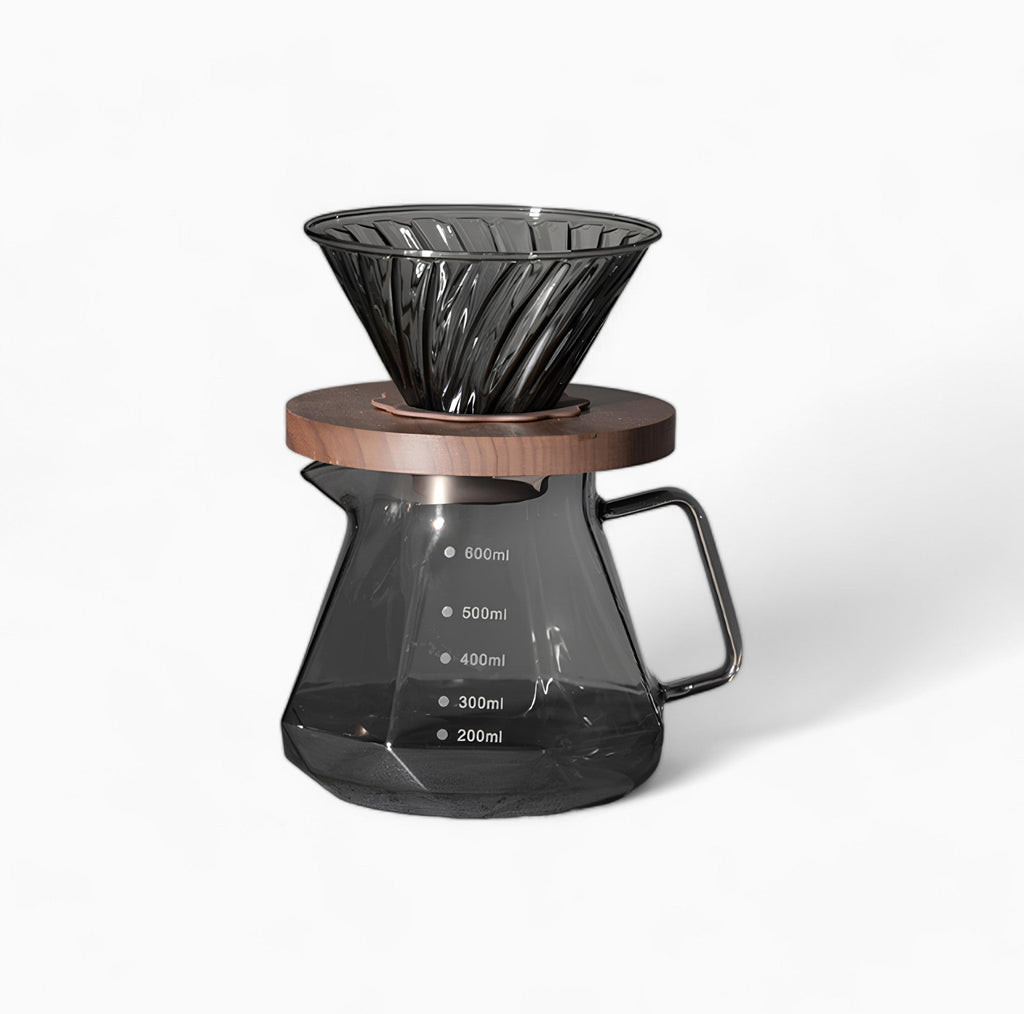 Coffee Brewing V60 Set with Walnut Wood Holder