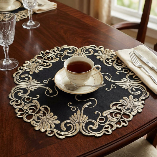 Black Gold Doilies – Golden Night, 15 Inch