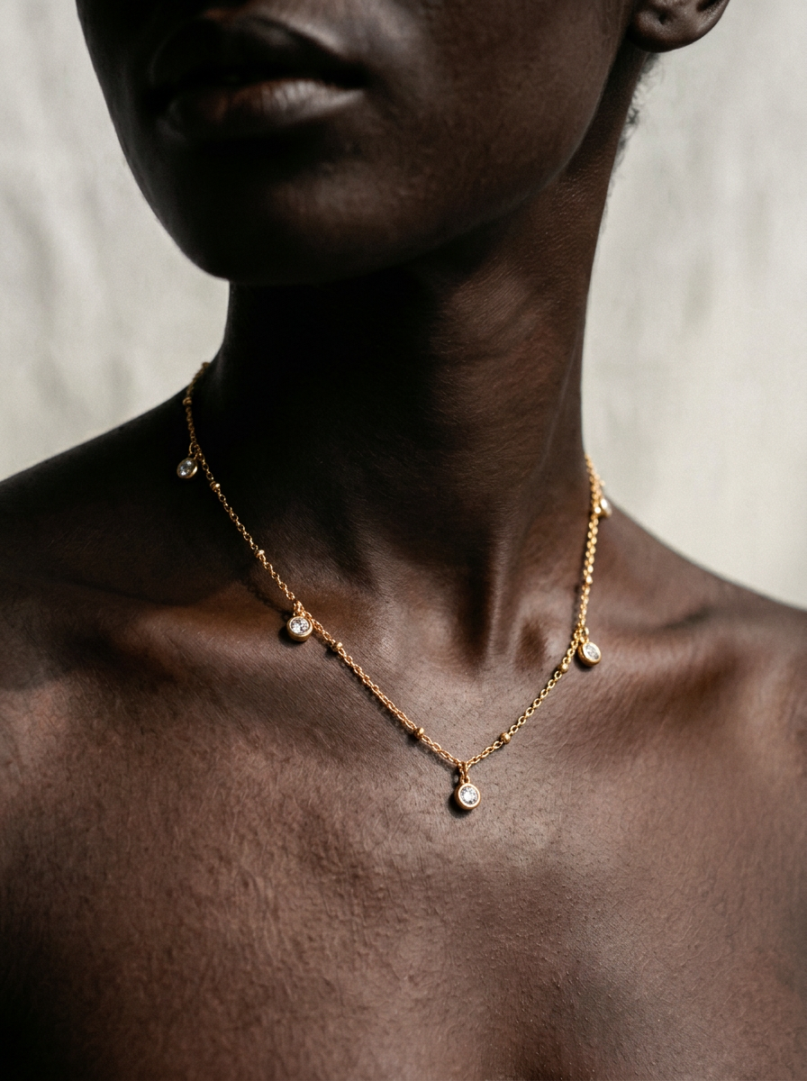 Vibrant Gold Crystal Statement Necklace
