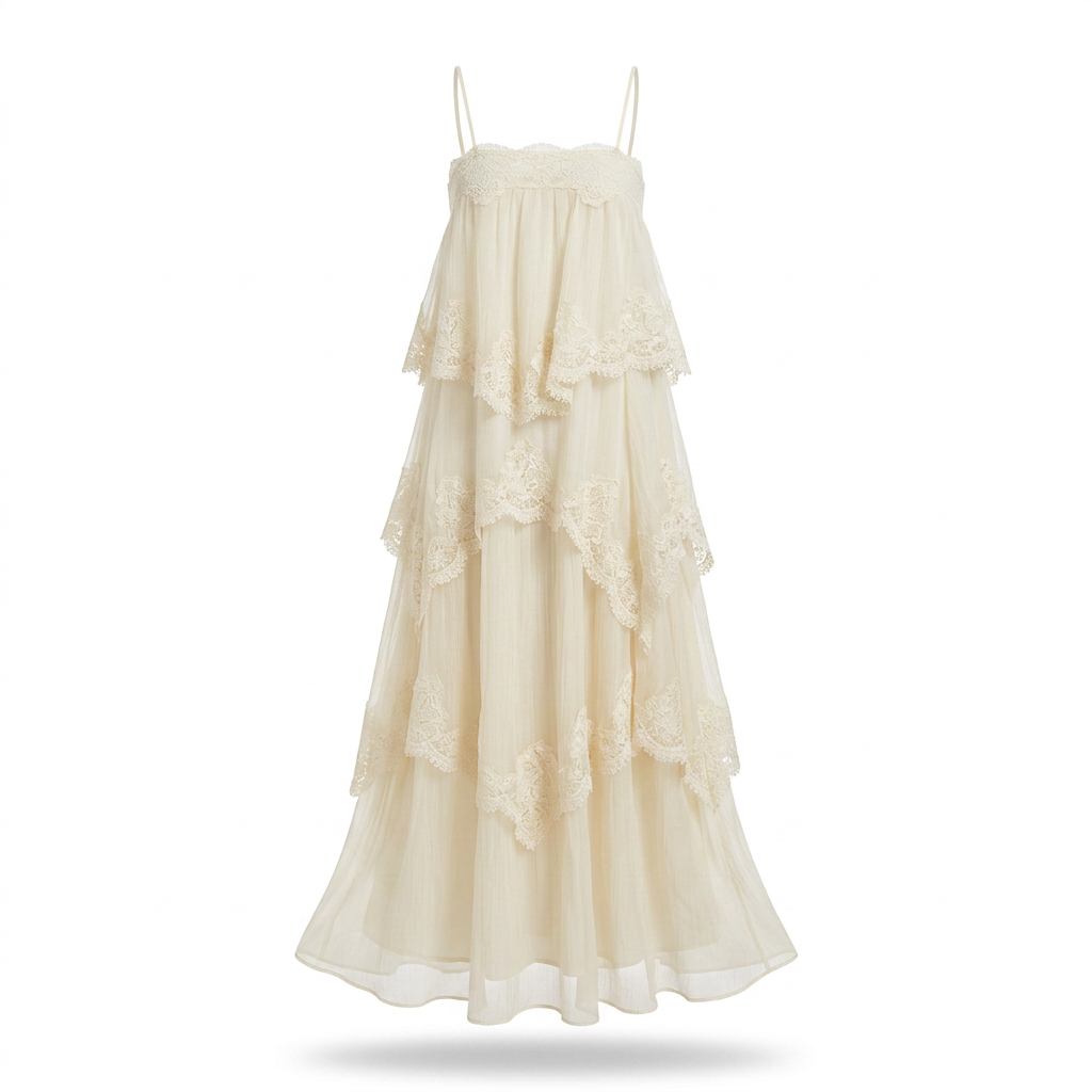 Divine Embroidered Tiered Maxi Dress