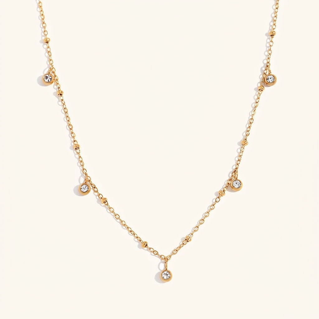 Vibrant Gold Crystal Statement Necklace